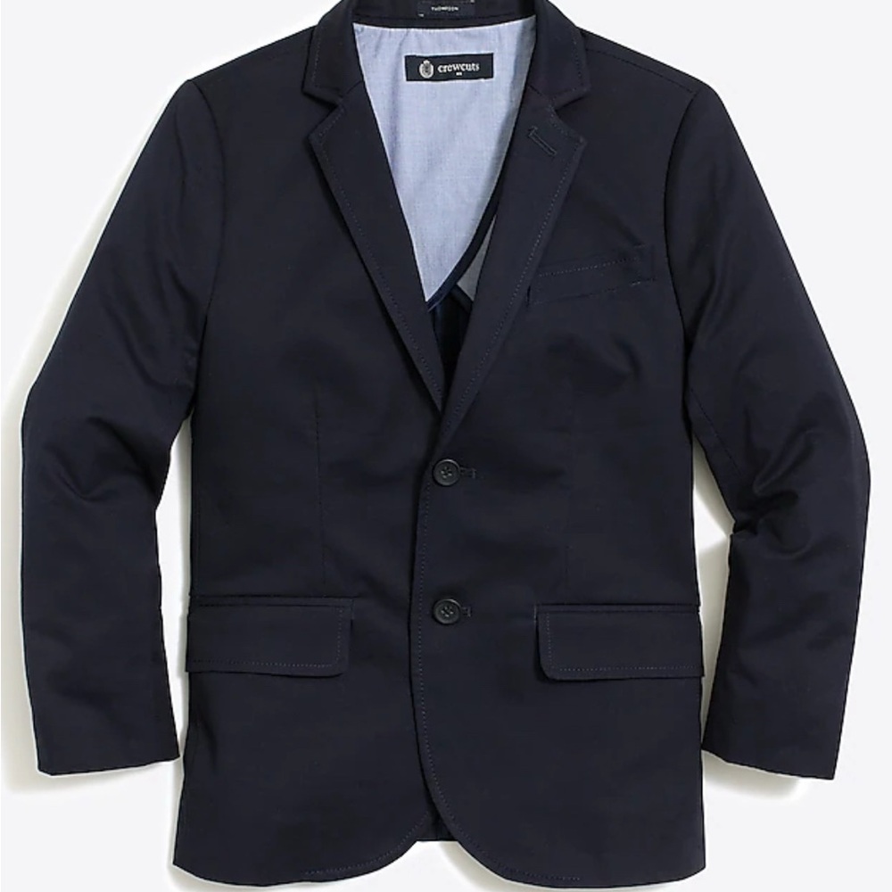 J.Crew Factory Boys Thompson Suit Jacket Flex Chino Dark Pacific Navy Blue 4-5